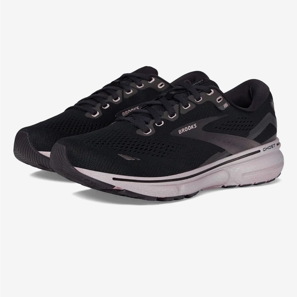 Women’s Like New Brooks Ghost 15 Black/Rose Gold Sneakers 9 Med